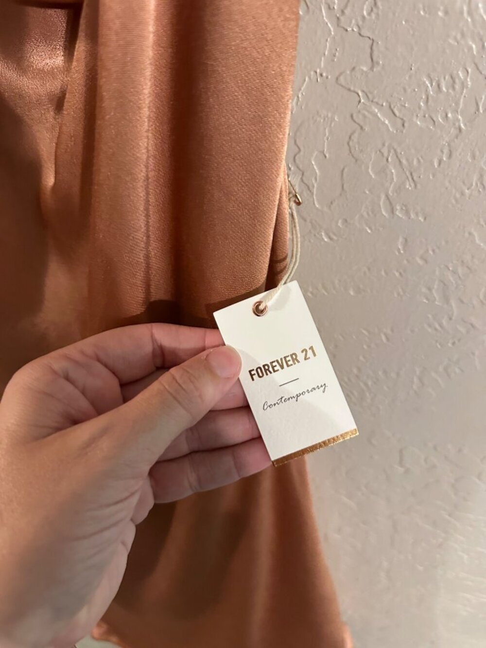NWT Rose Gold Cowl Neck Satin Metal Chain Mini Cocktail Dress - Picture 7 of 13